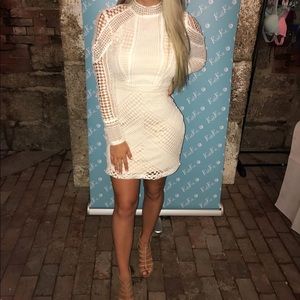 White Lace Fitted Dress